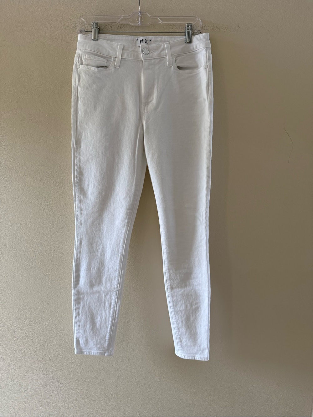 PAIGE Women’s Hoxton Ankle White Skinny Jeans - Classic Five-Pocket Fit 28x28